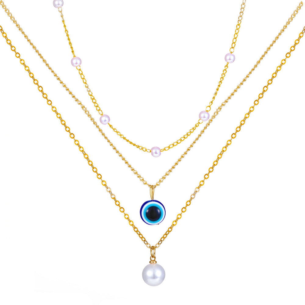 Wholesale Heart Multilayer Pearl Necklaces